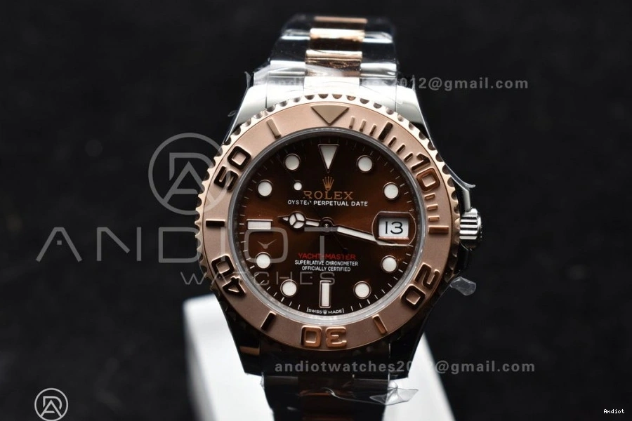 316L Best SS 268621 Dial Yacht-Master Case RG A2824 Edition Bracelet 37mm Brown 1:1 CVSF and 1116
